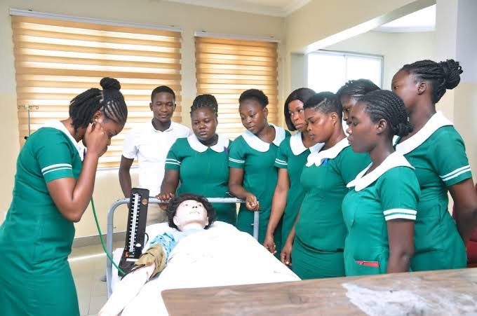 Nursing students learning clinical skills in the simulation laboratory